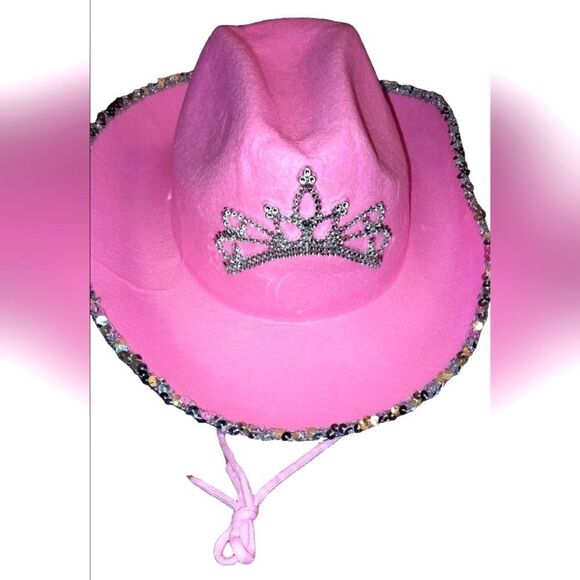 Ladies Western Pink Rhinestone Cowgirl Hat
